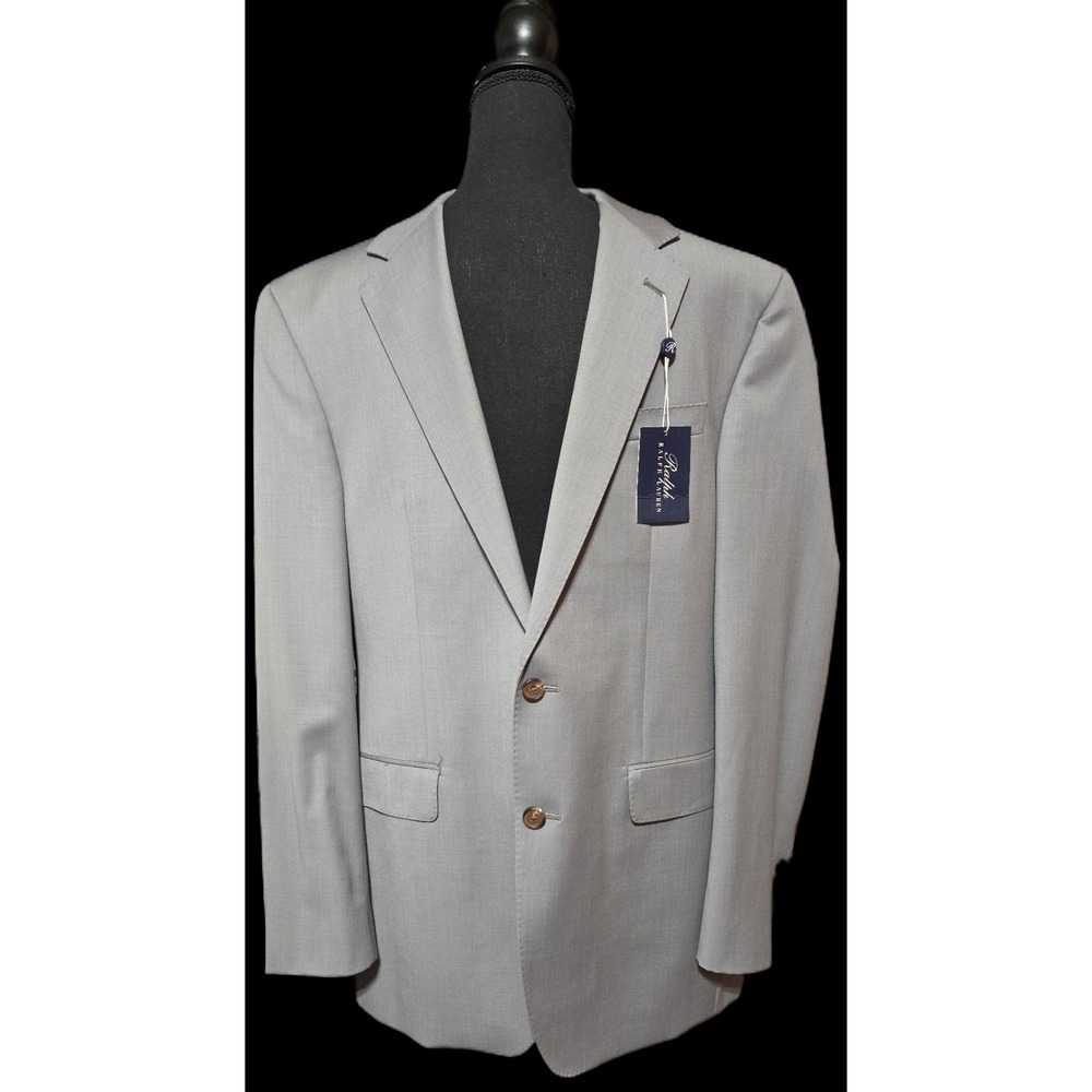 Ralph Lauren mens suit  Sport Coat Pants 34L  40‎ L Gray Dillard's Suit Wool nwt